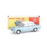 A Dinky Toys 135 Triumph 2000 Saloon, metallic green, white roof, red interior, spun hubs, in