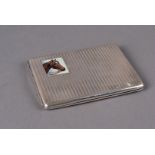 A Continental Art Deco Silver and Enamel Cigarette Case, the rectangular cigarette case with