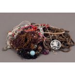 A large collection of costume jewellery, including necklaces, bracelets, earrings and much more, one