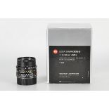 A Leitz Summicron-M Aspherical f/2 28mm Lens, E46, black, serial no. 3946277, body, E, elements,