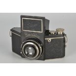 An Ihagee Exakta A Type 1 Camera, black, serial no. 405471, with Carl Zeiss Jena Tessar f/3.5 70mm