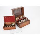 A 19th Century mahogany and brass Medicine Chest, with apertures for twelve full-size stoppered