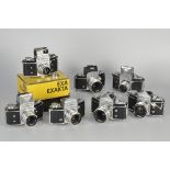 Ihagee Exakta Varex Cameras: a selection of the Exakta Varex IIA cameras, with various of finders