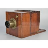 A Knight & Sons Mahogany Sliding Box Wet Plate Camera, 7x8”, serial no. 2009, with unmarked washer