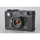 A Leica CL Rangefinder Camera, black, serial no. 1312105, with Leitz Summicron-C f/2 40mm lens,