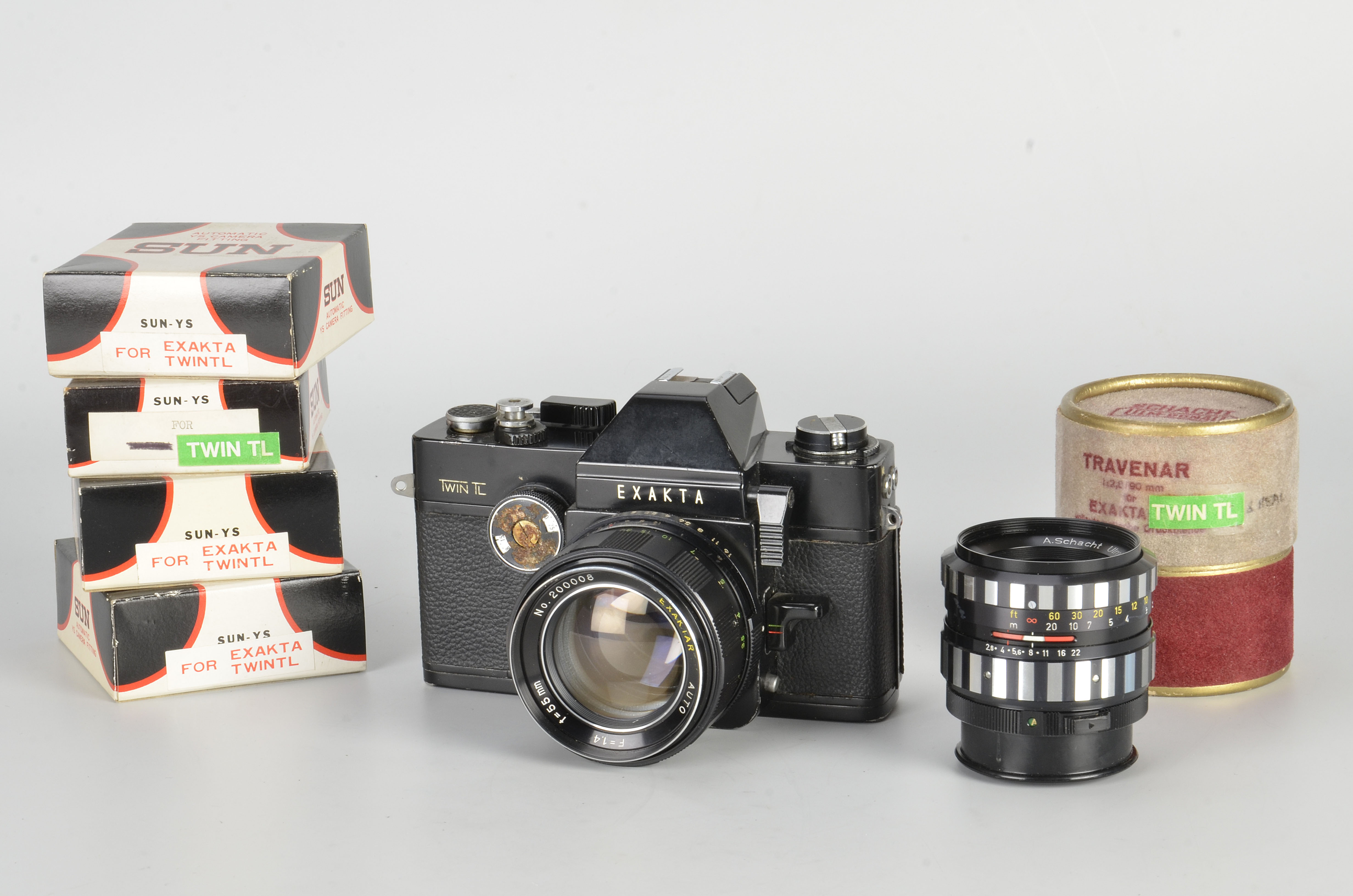 A Pre-Production Prototype Ihagee Exakta Twin TL Camera, black, serial no. 5002, with Exakta Auto