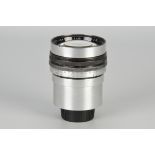 An Ernemann Ernostar f/1.8 125mm Lens, chrome, serial no. 192028, body, G, elements, VG, some