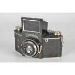 An Ihagee Exakta B Type 4.1 Camera, black, serial no. 458078, with Meyer Görlitz Primotar f/3.5 75mm