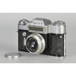 A KMZ Zenit-E Prototype SLR Camera, chrome, serial no. 64000006, with Industar-50 f/3.5 50mm lens,