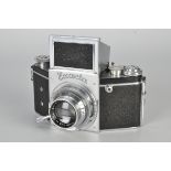 An Ihagee Exacta B Type 5.3 Camera, chrome, serial no. 534038, with Carl Zeiss Jena Tessar f/2.8
