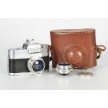 A Wray Wrayflex II SLR Camera, chrome, serial no. 4225, with Wray Unilite f/2 50mm lens, chrome,