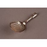 A William IV period silver caddy spoon by T&P, possibly Taylor & Perry, with hollow handle and