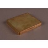 A fine modern 9ct gold cigarette box by W.H.M, the square form with engine turned exterior and