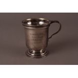 A George V silver small presentation tankard by HW, with engraving for Bowden House High Jump J.H.