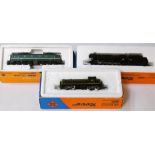 Roco N Gauge French (SNCF) Locomotives, comprising steam 2-10-0 no 150X146 with tender in black,