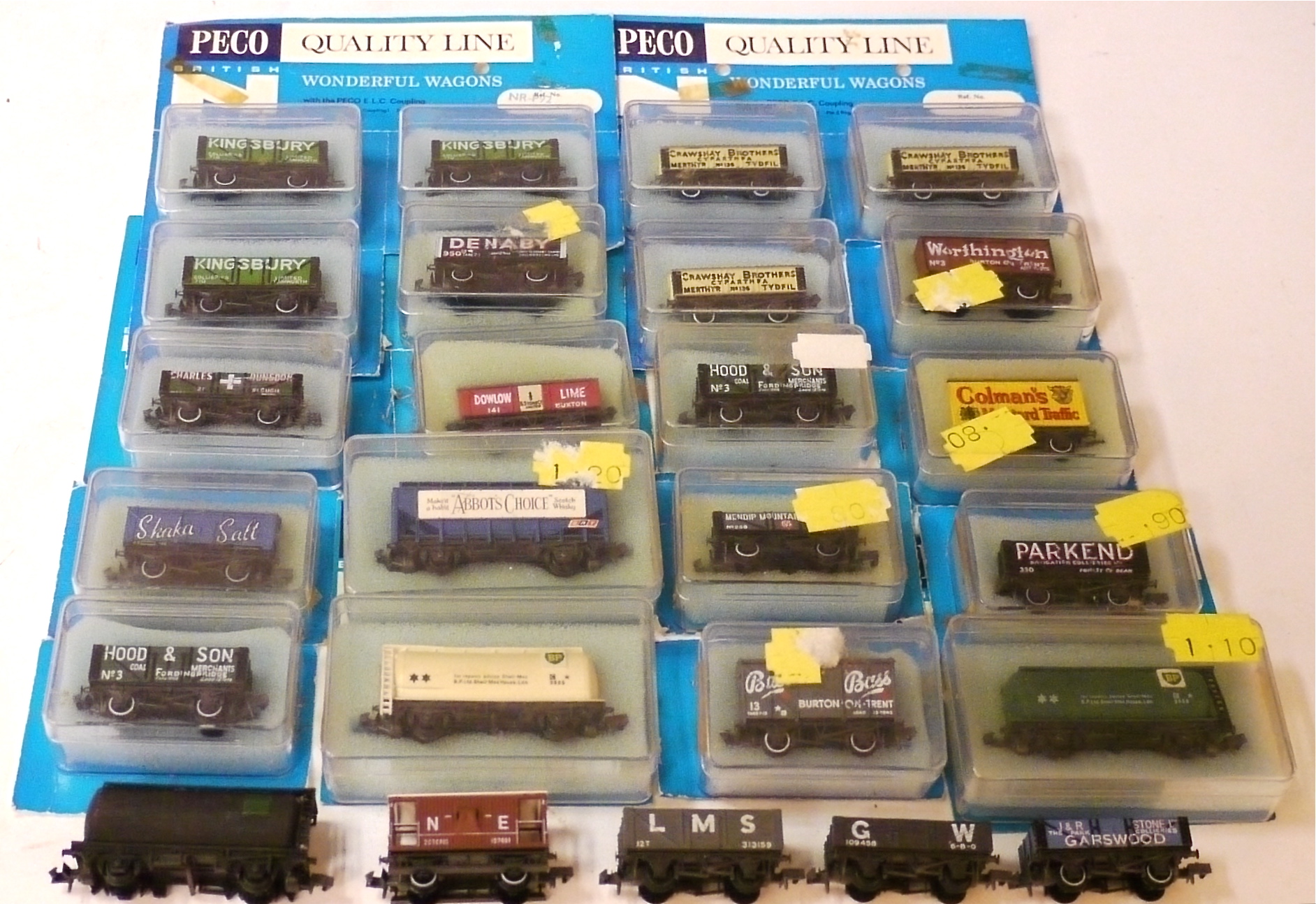 N Gauge Rolling Stock by Peco, 21 boxed plus 5 unboxed assorted wagons by Peco including 'Shaka