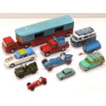 Playworn Diecast, cars, vans, trains, military and commercial vehicles, by Corgi, Dinky and