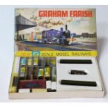 N Gauge Locomotives and Stock by Graham Farish, including SR green 0-6-0T and two coaches in