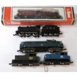 Lima N Gauge Locomotives, comprising red LMS 3F and tender in original box, and unboxed black 3F and