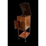 Cabinet gramophone: An HMV Model XI (Library Bijou Grand) gramophone in bow-fronted mahogany case,