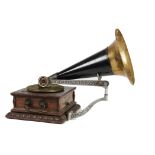 Travelling arm Graphophone: A Columbia Type AJ Disc Graphophone, with top-wind motor, Columbia