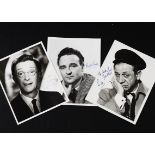 Carry On Film Actors Autographs, three vintage 8"x10" black and white press photographs, Charles