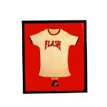 Queen / Freddie Mercury, A framed and glazed Flash Gordon T-shirt owned and worn by Freddie,