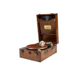 Portable gramophone: a Paramount, in oak case with Paramount No 1 soundbox