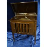 Cabinet gramophone: a Columbia Model 153 oak console cabinet gramophone with No 8 soundbox and
