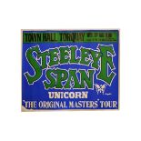 Folk Rock Concert Poster, Steeleye Span and Unicorn at The Torquay Town Hall 24th Aug 1977, rolled
