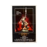 Conan The Barbarian, original US one sheet for the 1982 film, folded and in very good condition,