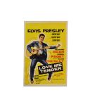 Elvis Presley, original UK double crown poster for the film 'Love Me Tender', rolled and in