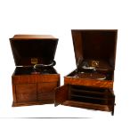 Table grand gramophones: HMV oak 103 and 109 (cases re-finished, no winders) (2)