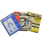 Buddy Holly, two original music sheets Maybe Baby and Wishing sold with two original song books