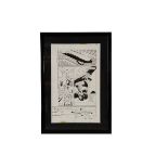 Superman, framed and glazed original pen and ink story board titled 'Superman Doomsday' signed Dan