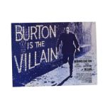 Richard Burton, original UK quad poster for the 1971 film Villain, folded, fair condition with