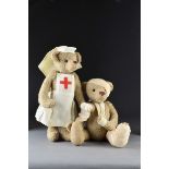 Bobby’s Bears Nurse Maid and George, fully jointed artist bears with labels - 161?2in. (42cm.) high