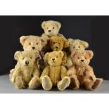 Seven medium sized Artist teddy bears: comprising two Ragamuffins with certificates; four Bon Bears;