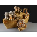 Steiff Limited Edition Noah’s Ark: comprising wicker ark - 381?2in. (98cm.) long with Noah and wife,