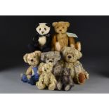 Seven smaller Artist teddy bears: including a Hardy Bears Peter - 6in. (15cm.) high; a Whittle-le-