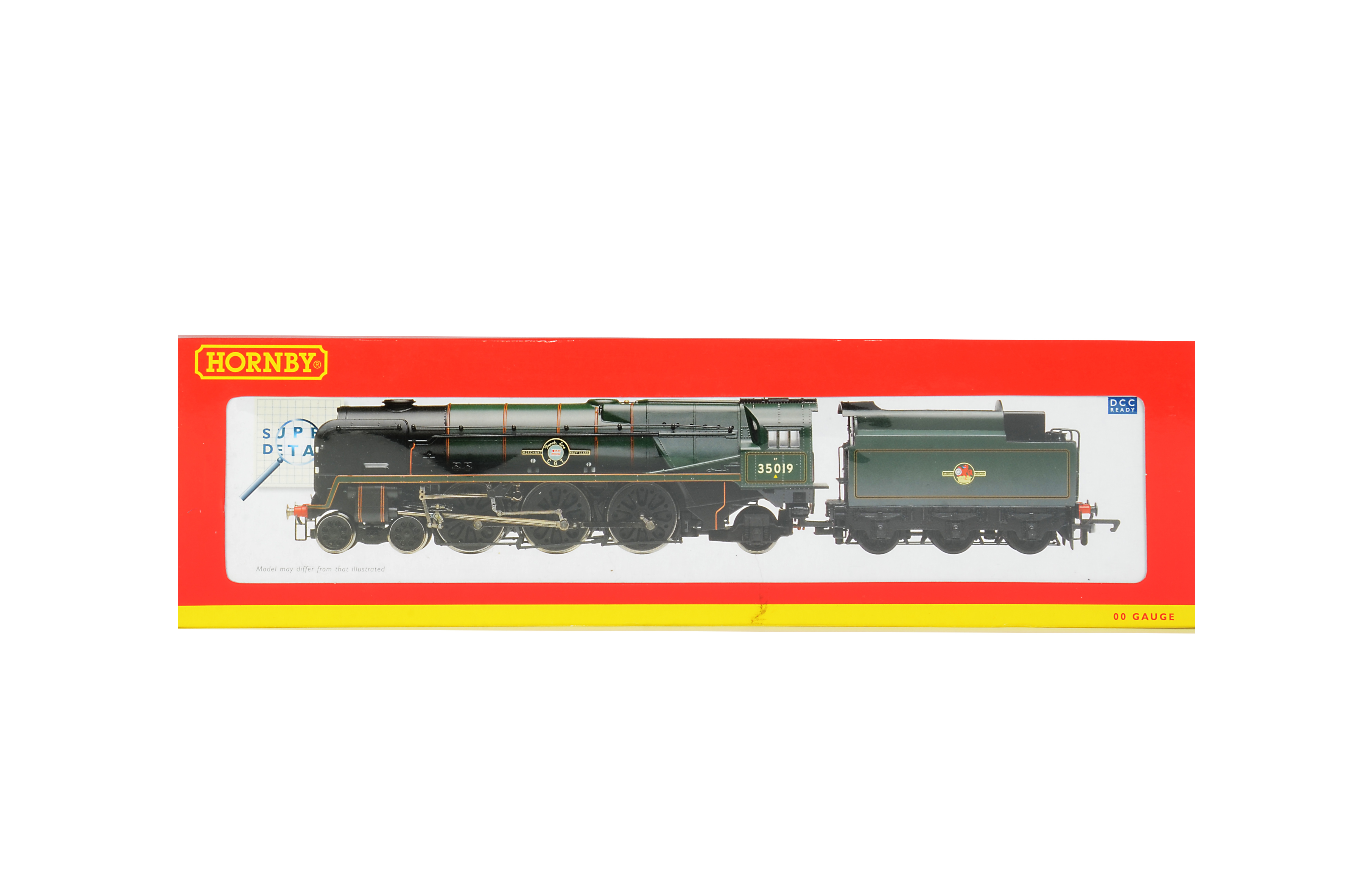 A Hornby (China) 00 Gauge DCC Ready BR green rebuilt Merchant Navy Class Steam Locomotive and