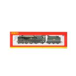 A Hornby (China) 00 Gauge DCC Ready BR green rebuilt Merchant Navy Class Steam Locomotive and