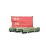 Hornby-Dublo 00 Gauge Super Detail BR SR green Corridor Coaches, 4054 1st/2nd (2) and 4055 Brake/2nd