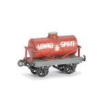 A Bassett-Lowke 0 Gauge Private Owner ‘Lowko Spirit’ Tank Wagon, with red tinplate tank on grey