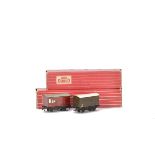 Hornby-Dublo 00 Gauge 3-Rail unusual Horse Box and SR Van and Coach, unboxed tin BR Horse Box with