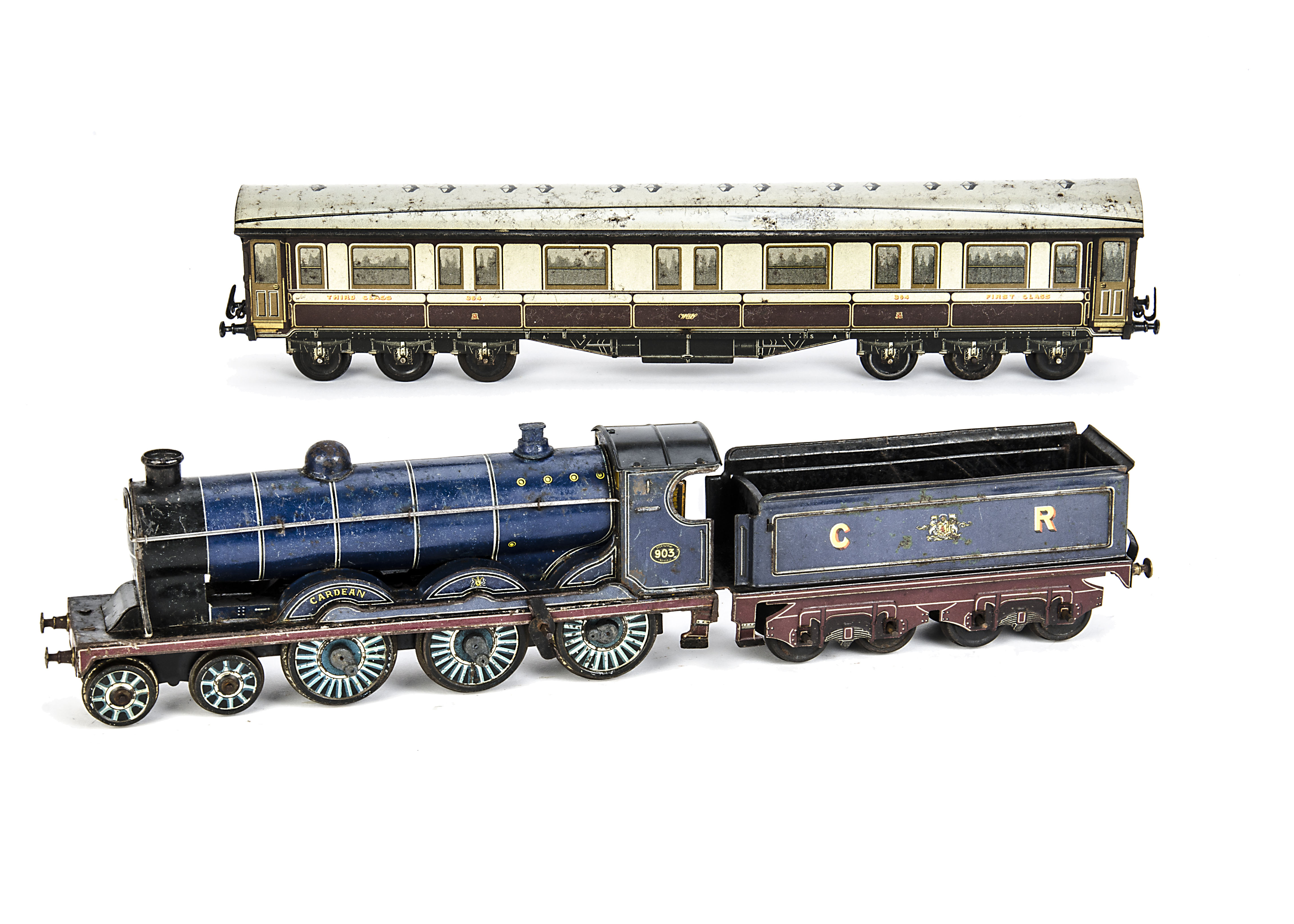 A Carette nominally 0 Gauge Clockwork 4-6-0 Locomotive and Tender Promotional Souvenir Model made