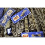 Hornby-Dublo 00 Gauge 3-rail track, a large quantity, including 8 large radius curves, 12 electric