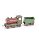 A ‘Prince William’ Constructional Floor Train Locomotive and Wagon, in red and green finish, with