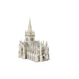 A fine 00 Gauge hand built model of a large church in Gothic Revival style, constructed in wood with