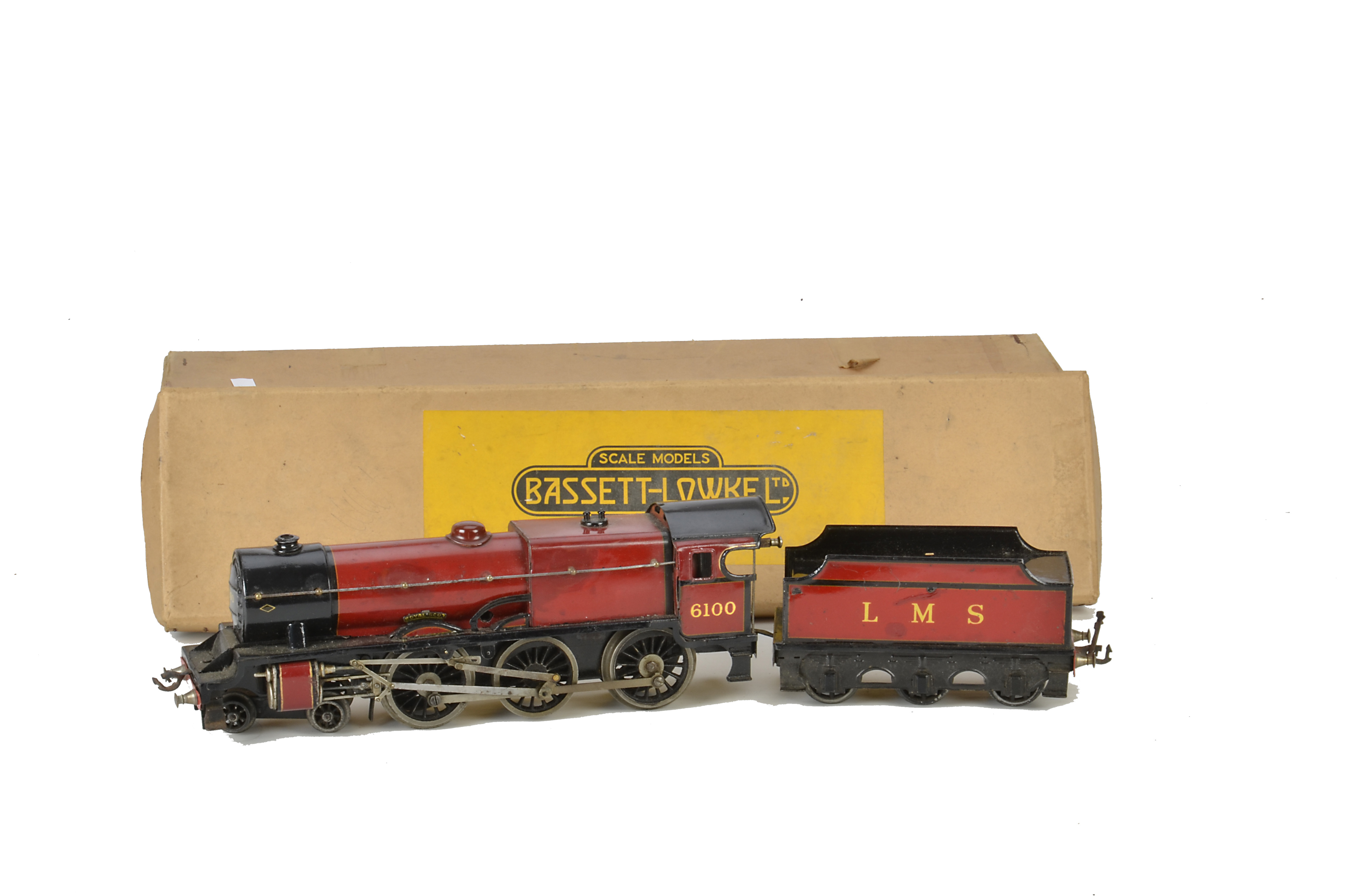 A Bassett-Lowke 0 Gauge clockwork ‘Royal Scot’, in LMS maroon, in an original BL Track box, F,